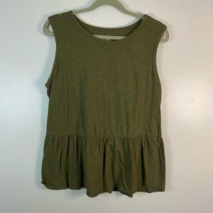 Lane Bryant peplum green sleeveless top size 14/16